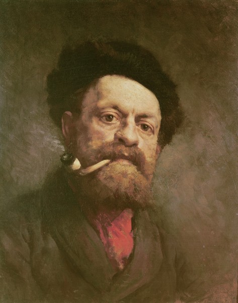 Gustave Courbet, Man with a Pipe (oil on canvas)
