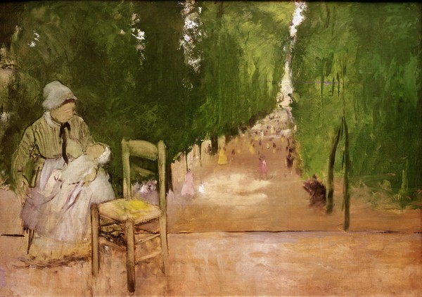 Edgar Degas, In the Jardin du Luxeumbourg (oil on canvas)
