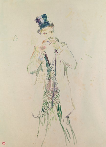 Henri de Toulouse-Lautrec, A Standing Gentleman Lighting his Cigar, 1885 (oil on wood)