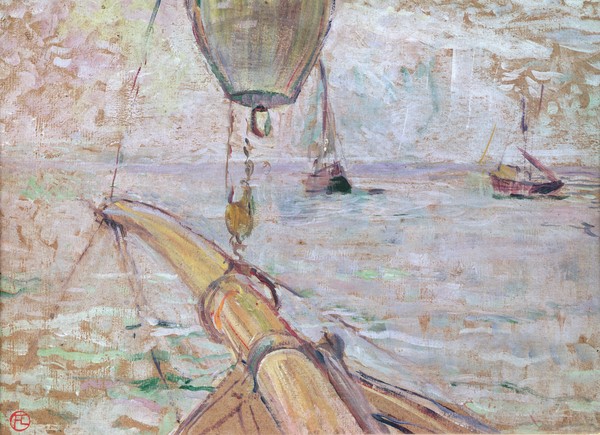 Henri de Toulouse-Lautrec, View of Arcachon from the Front of the Yacht Cocorico, 1889 (oil on wood)