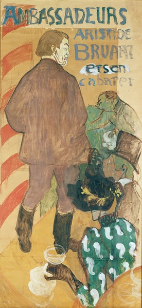 Henri de Toulouse-Lautrec, Ambassadeurs, Aristide Bruant et his Cabaret, 1892 (oil on card)