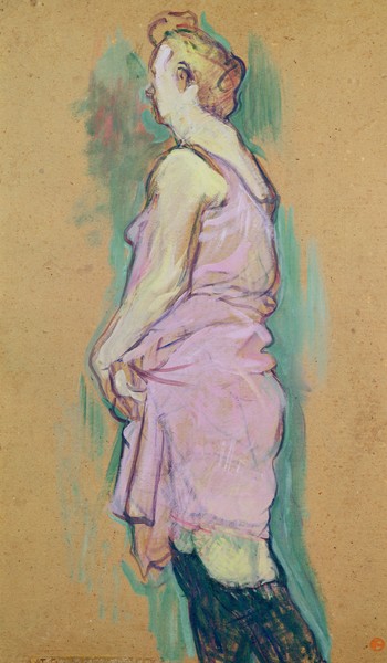 Henri de Toulouse-Lautrec, Femme de maison blonde, a study for the painting 'Rue des Moulins, la Visite', 1894 (oil on card)
