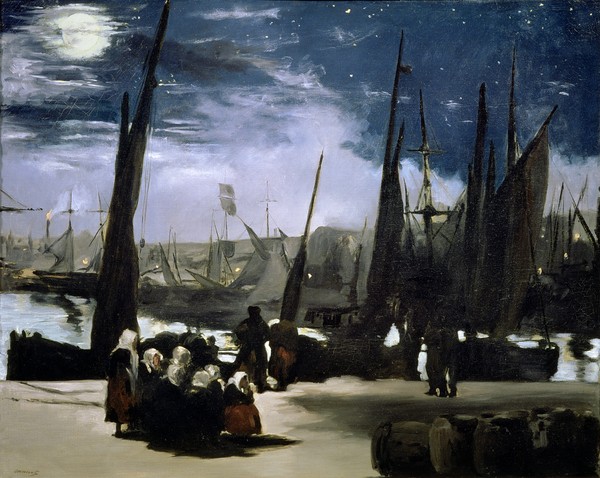 Edouard Manet, Moonlight on Boulogne Harbour, 1868 (oil on canvas)