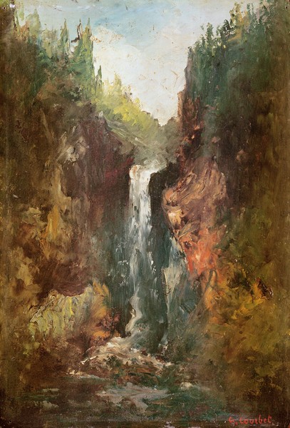 Gustave Courbet, Waterfall (also known as the La Chute de Conches), 1873 (oil on wood)