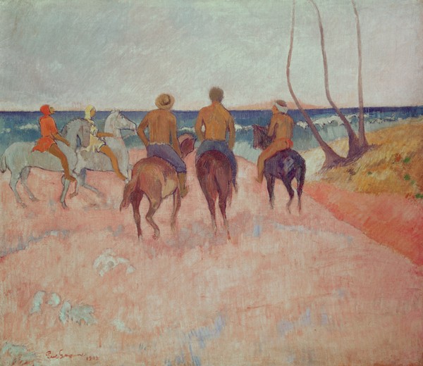 Paul Gauguin, Horseman on the Beach (Hiva Hoa) 1902 (oil on canvas)