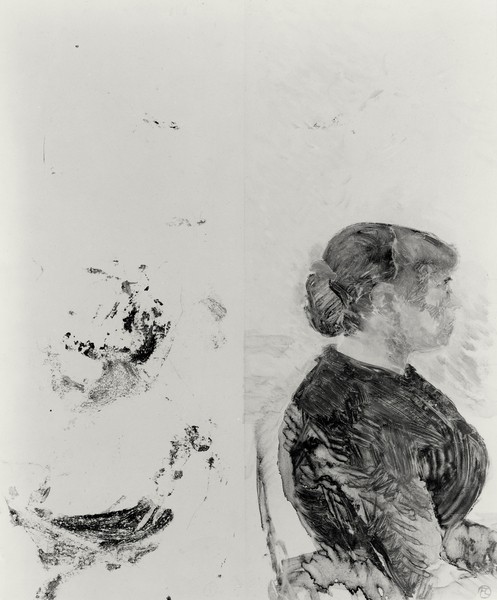 Henri de Toulouse-Lautrec, Study for Artilleryman and his Wife, 1886 (monotype) (b/w photo)