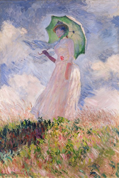 Claude Monet, Woman with Parasol turned to the Left, 1886 (oil on canvas)