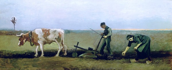 Vincent van Gogh, Labourer and Peasant Planting Potatoes, 1884 (oil on canvas)