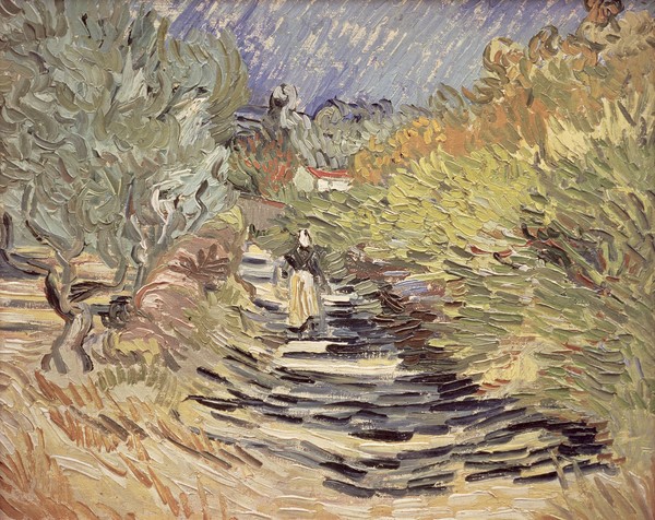 Vincent van Gogh, A Road in St. Remy with Female Figures, 1889 (oil on canvas)