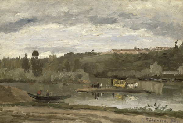 Camille Pissarro, Ferry at Varenne-Saint-Hilaire, 1864 (oil on canvas)