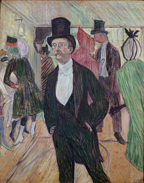 Henri de Toulouse-Lautrec, Monsieur Fourcade, 1889 (gouache & pastel on cardboard)