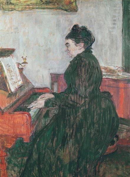Henri de Toulouse-Lautrec, Madame Pascal at the piano in the salon of the Chateau de Malrome, 1895 (oil on canvas)