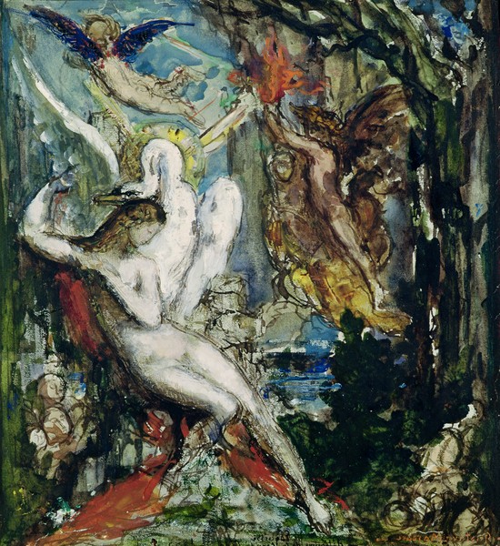 Gustave Moreau, Leda (w/c on paper)
