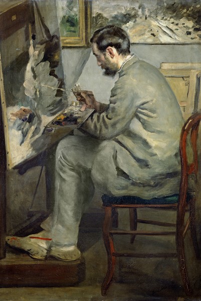 Pierre-Auguste Renoir, Frederic Bazille at his Easel, 1867 (oil on canvas)