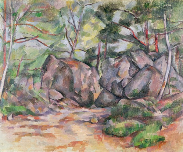 Paul Cézanne, Woodland with Boulders, 1893 (oil on canvas)