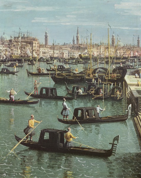 Canaletto, Gondoliers near the Entrance to the Grand Canal and the church of Santa Maria della Salute, Venice (oil on canvas) (detail of 156534)