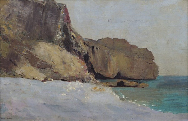 Odilon Redon, The Rocks at Vallieres, near Royan (oil on canvas)