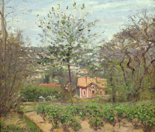 Camille Pissarro, The Cottage, or the Pink House - Hamlet of the Flying Heart, 1870 (oil on canvas)