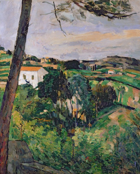 Paul Cézanne, Landscape with red roof or The pine at the Estaque, 1875-76 (oil on canvas) (see also 287551)