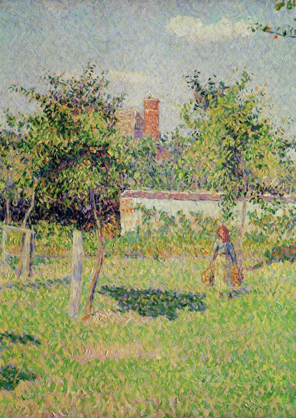 Camille Pissarro, Woman in the Meadow at Eragny, Spring, 1887 (detail of 37361) (oil on canvas)