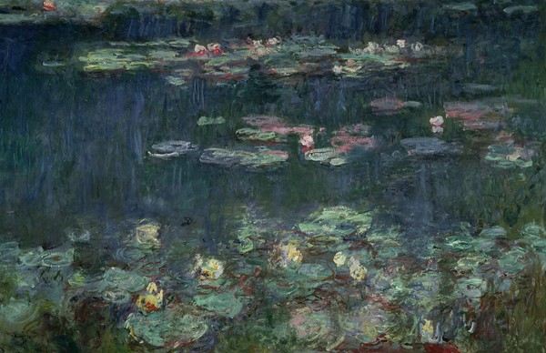 Claude Monet, Waterlilies: Green Reflections, 1914-18 (right section) (oil on canvas) (see also 70302 & 56004)