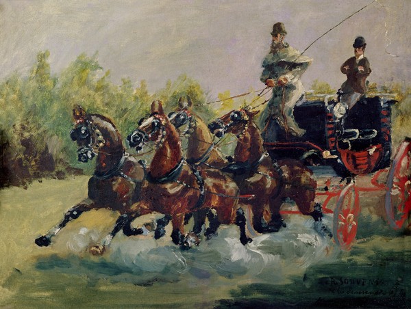 Henri de Toulouse-Lautrec, Alphonse de Toulouse-Lautrec-Monfa (1838-1913) Driving his Mail-Coach in Nice, 1881 (oil on canvas)