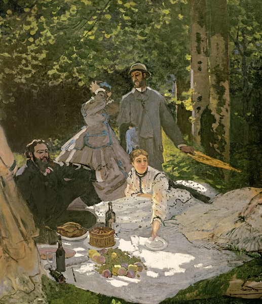 Claude Monet, Dejeuner sur l'Herbe, Chailly, 1865 (central panel) (oil on canvas) (see also 65899)