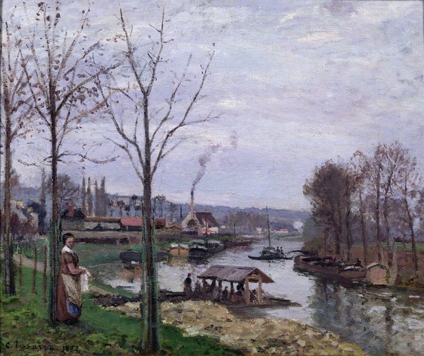 Camille Pissarro, The Washing House, Pontoise Port-Marly, or The Wash-house, 1872 (oil on canvas)