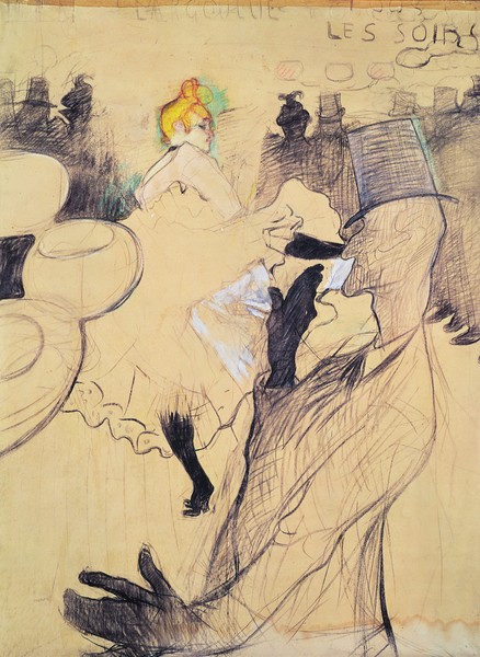 Henri de Toulouse-Lautrec, The Moulin-Rouge, The Goulue and Valentin, the Boneless One, 1891 (pen & ink and coloured pencil on paper)