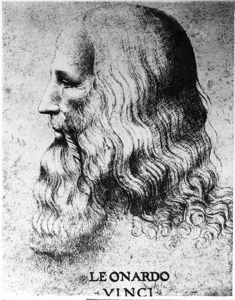 Italian School, Portrait of Leonardo da Vinci (1452-1519), engraved by Francesco Bartolozzi (c.1727-1815) (engraving) (b/w photo) (Bartolozzi, Portrait, Profil,  Leonardo Da Vinci, Künstler, Universalgenie, Grafik, Treppenhaus, Wohnzimmer, Bibliothek, Wunschgröße, Klassiker, schwarz/weiß)