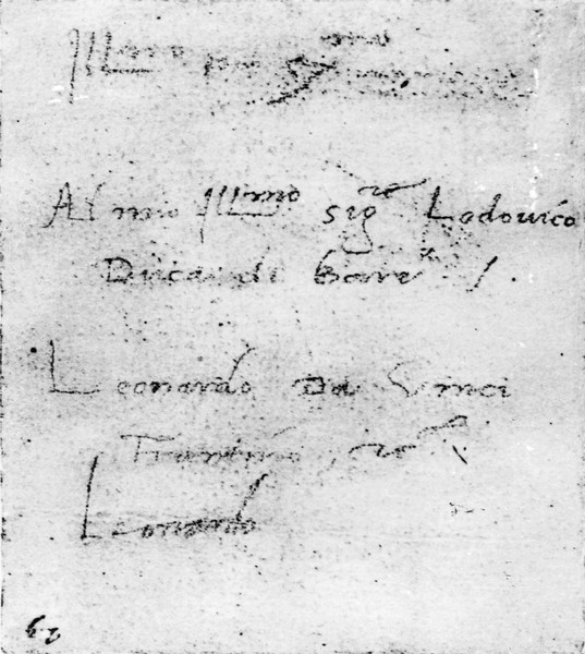 Leonardo da Vinci, Leonardo da Vinci's handwriting (pen & ink on paper)