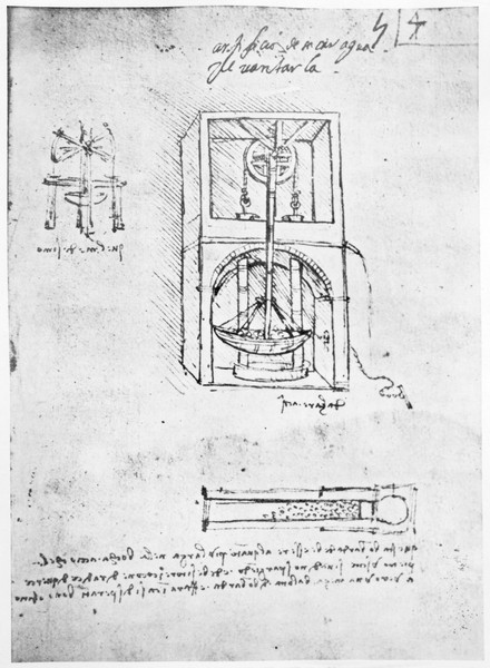 Leonardo da Vinci, Fol. 54r from Paris Manuscript B, 1488-90 (pen & ink on paper)