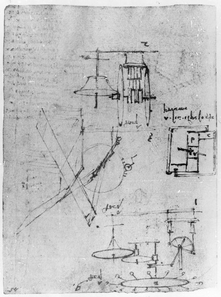 Leonardo da Vinci, Fol. 45r, from the Codex Forster III, 1480s-1494 (pen and ink on paper)
