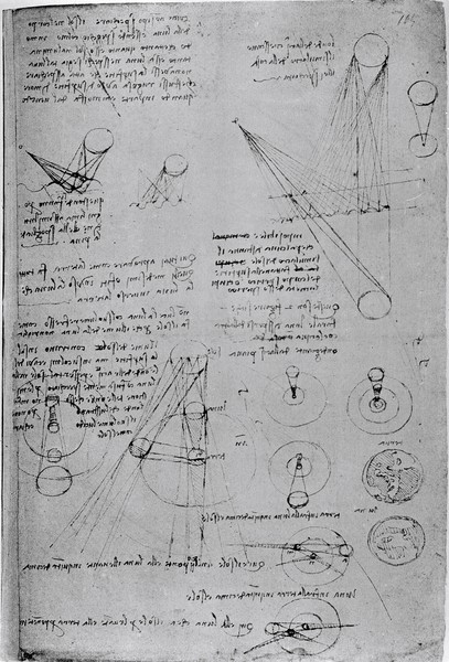 Leonardo da Vinci, Astronomical diagrams, from the Codex Leicester, 1508-12 (pen & ink on paper)