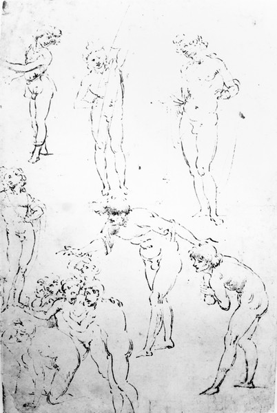 Leonardo da Vinci, Figural Studies for the Adoration of the Magi, c.1481 (pen and ink on paper)