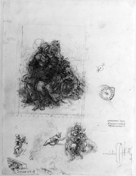 Leonardo da Vinci, Study for the Virgin and Child with St. Anne, c.1501 (pen and ink over black chalk on paper)