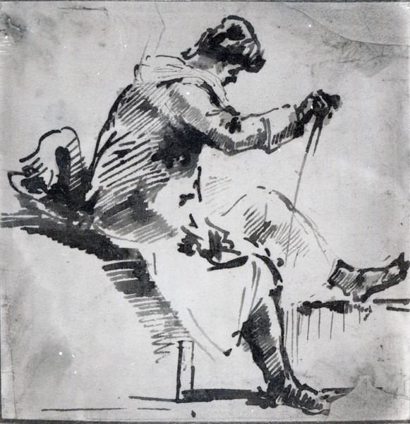 Joseph Mallord William Turner, Seated man (w/c on paper)