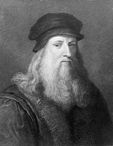 Leonardo da Vinci, Leonardo da Vinci, engraved by Raphael Morghen, 1817 (engraving) (b/w photo)