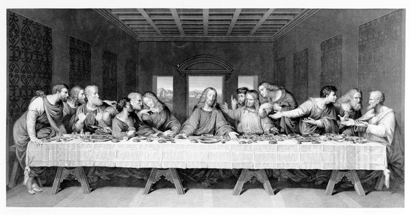 Leonardo da Vinci, The Last Supper, engraved by Frederick Bacon, 1863 (engraving)