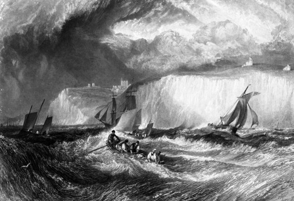 Joseph Mallord William Turner, The Straits of Dover, engraved by William Miller, 1827 (engraving)