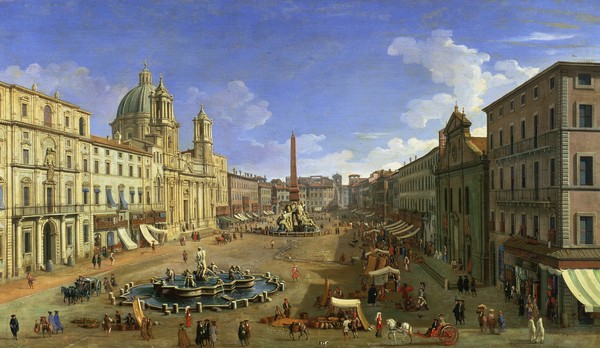 Canaletto, View of the Piazza Navona, Rome (oil on canvas)