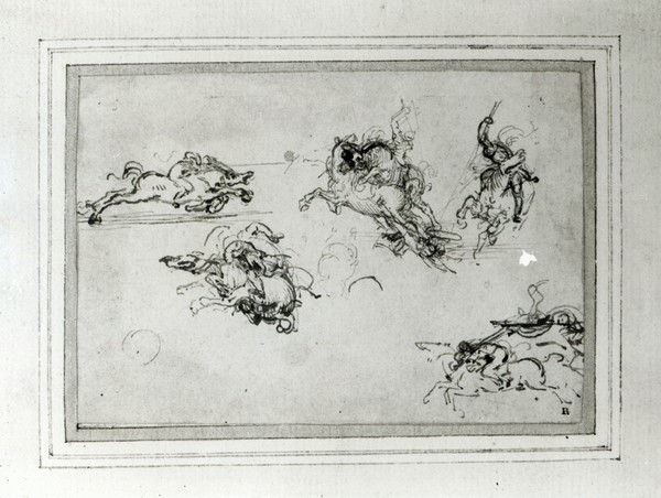 Leonardo da Vinci, Study of Horsemen in Combat, 1503-4 (pen and ink on paper)