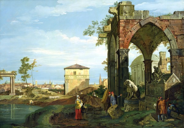Canaletto, Capriccio with Motifs from Padua, c.1756 (oil on canvas) (see 153617 and 153618 for details)