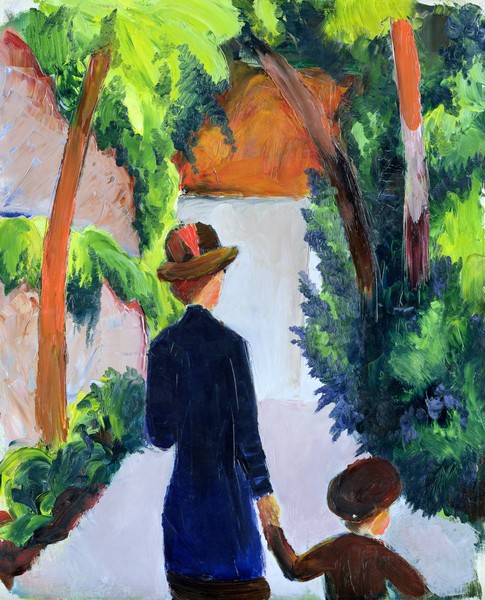 August Macke, Mother and Child in the Park, 1914 (oil on canvas)