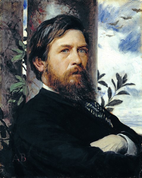 Arnold Bocklin, Self Portrait, 1873 (oil on canvas) (Künstler, Böcklin, Portrait, Selbstportrait, männlich, Bart, Wunschgröße, Klassiker, Wohnzimmer, bunt)
