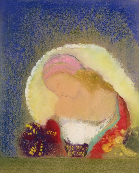 Odilon Redon, Profile of a Girl with Flowers, c.1900 (pastel on paper)