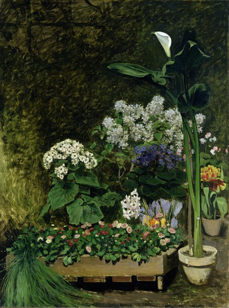 Pierre-Auguste Renoir, Flowers in a Greenhouse, 1864 (oil on canvas)