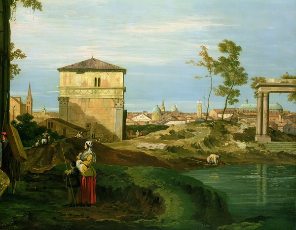 Canaletto, Detail of 'Capriccio with Motifs from Padua', c.1756 (oil on canvas) (see 141302)