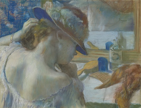 Edgar Degas, In Front of the Mirror, 1889 (pastel on paper) (see 141380 for unframed version)