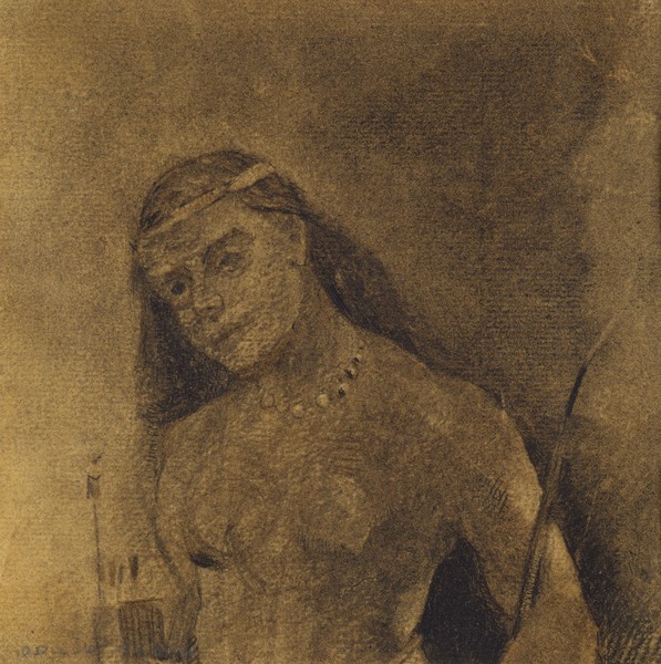 Odilon Redon, Femme Sauvage (Wild Woman), c.1885-90 (charcoal on paper)